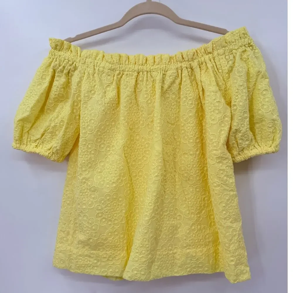 Lilly Pulitzer Katara Off-the-Shoulder Top in Yellow size XS